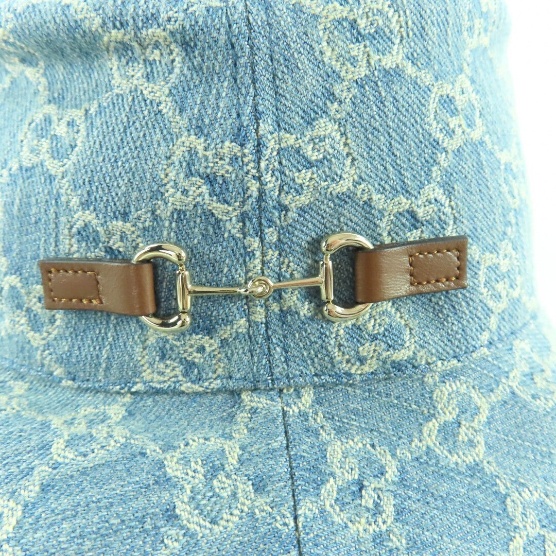 Gucci 2025 model 836220 Horsebit hardware leather GG pattern Bob denim hat - additional view 8