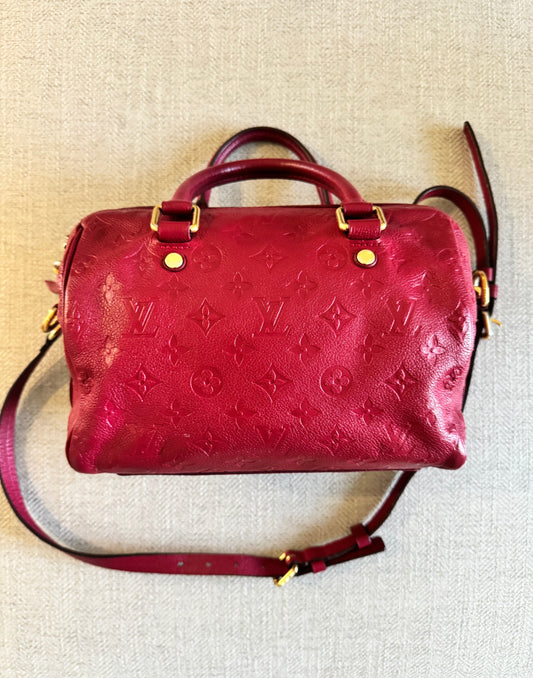 Louis Vuitton Speedy Bandoulière 25 Aurore Monogram Empreinte Leather Bag With Strap