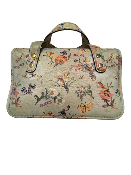 Gucci Horsebit 1955 Floral leather handbag - additional view 2