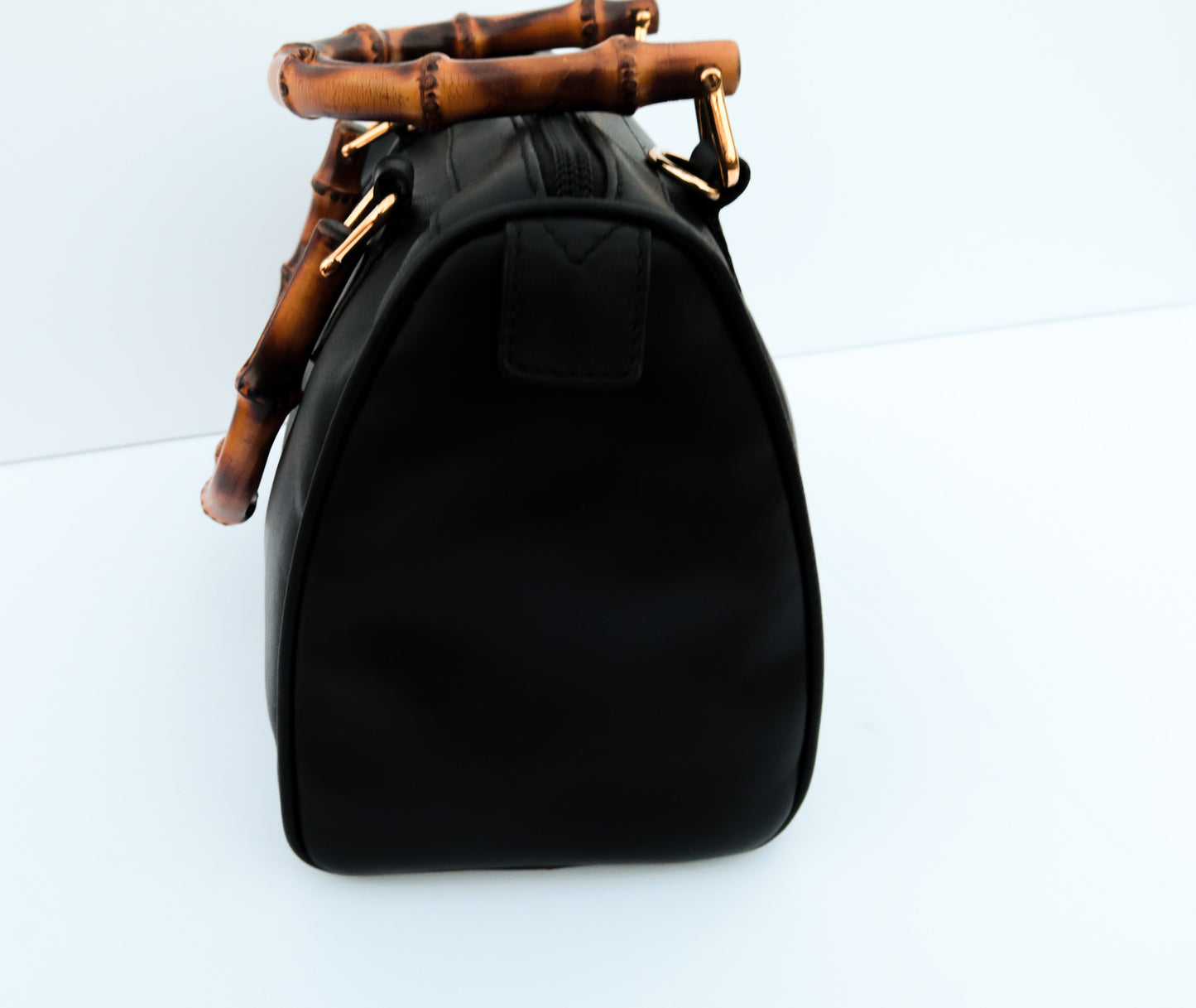 Gucci Vintage Bamboo Leather Boston Bag – Black - additional view 6