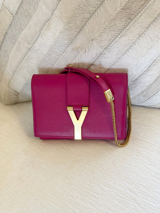 *New Pics* Saint Laurent Mini Chyc Chain Crossbody Bag -Fuschia Pink