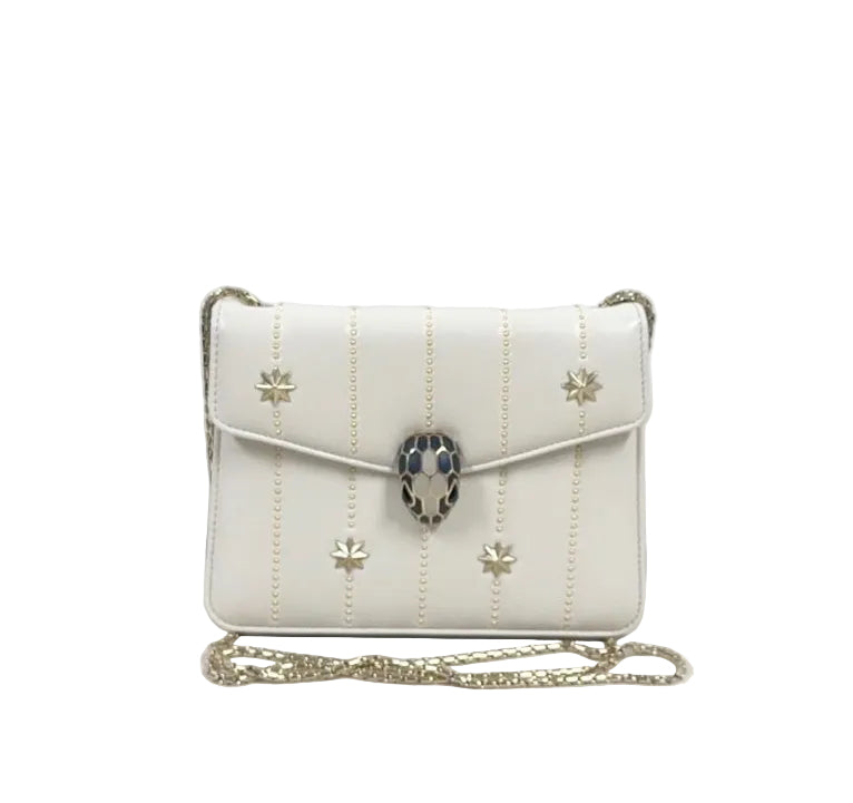 Bvlgari Serpenti Forever Stars Embellished Shoulder Bag – Ivory