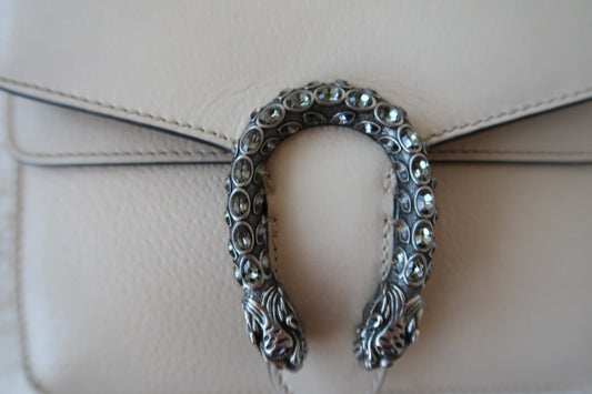 Gucci Textured Calfskin Crystal Dionysus Shoulder Bag
