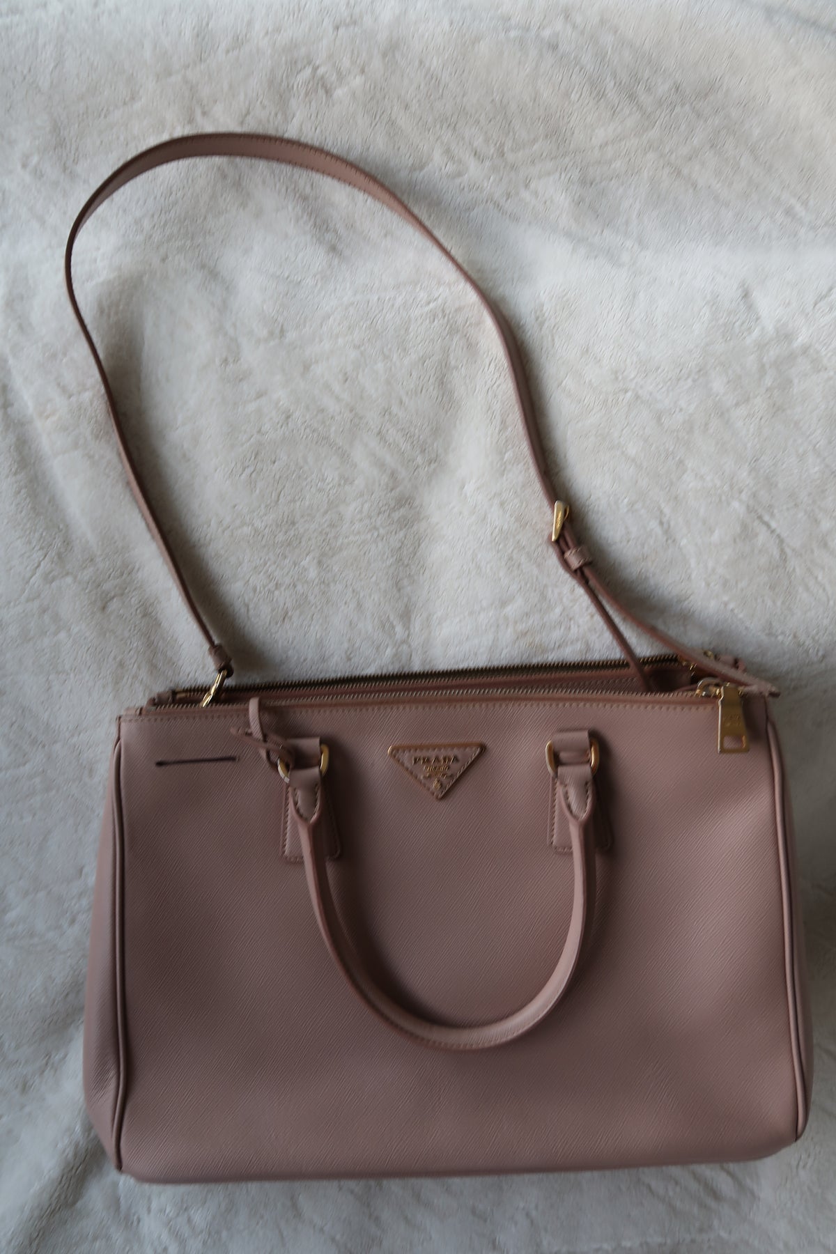 Prada Beige Saffiano Leather Tote