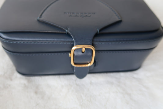 Burberry Burberry Bridle Square Satchel Leather Large Indigo Blue Navy