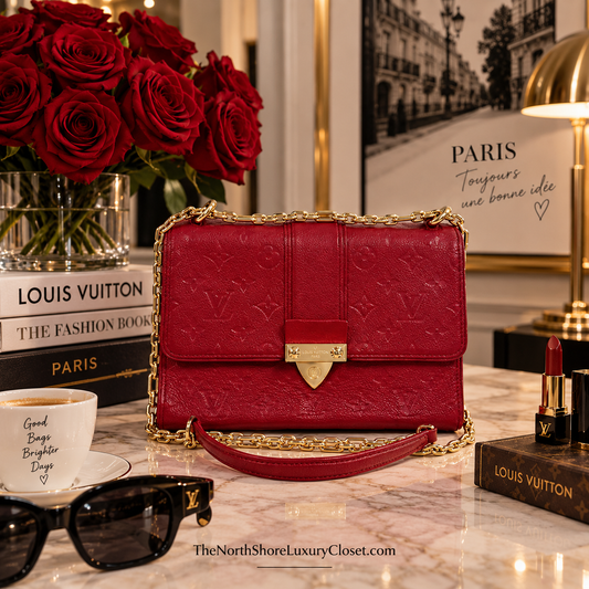 Louis Vuitton Scarlet Monogram Empreinte Leather Saint Sulpice PM bag