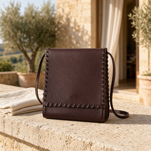 Vintage Yves Saint Laurent YSL Burgundy Leather Crossbody Bag