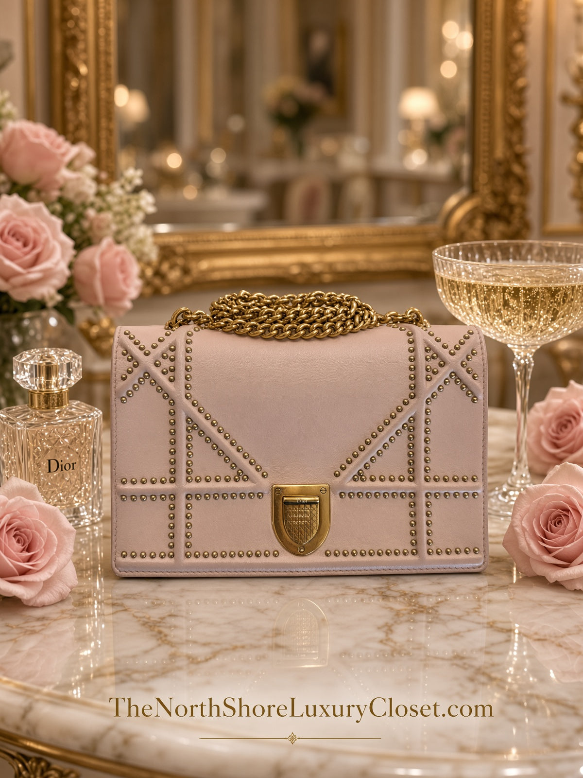 Christian Dior Diorama Flap Bag Studded Leather Shoulder bag