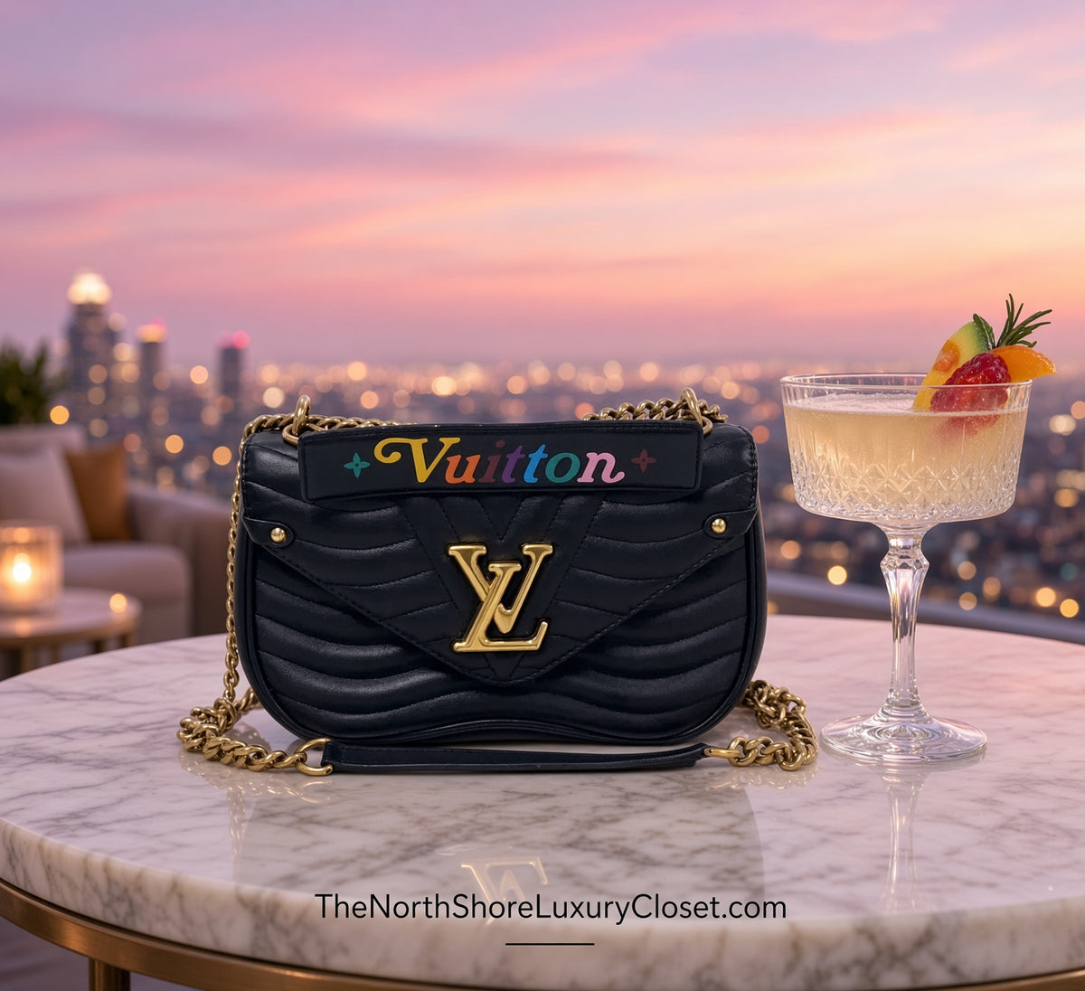 Louis Vuitton New Wave Chain Bag PM Black Quilted Leather