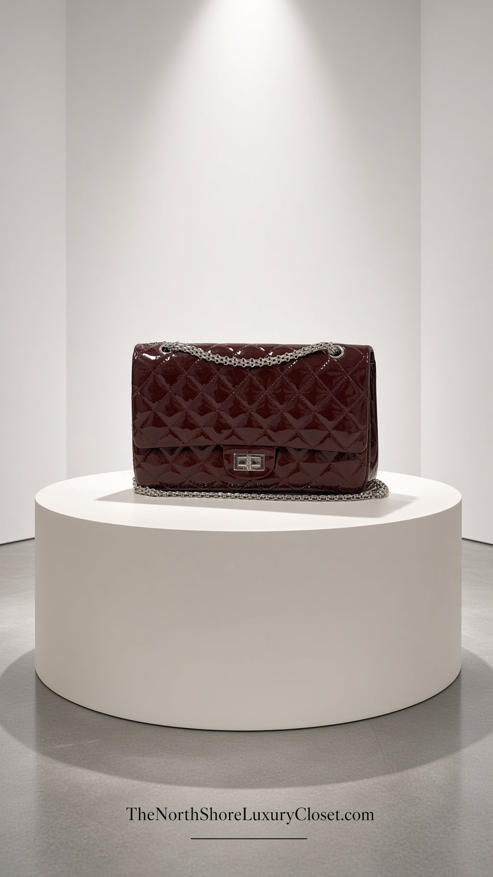 Chanel 2.55 Reissue Double-Flap Shoulder Bag – Burgundy Patent Leather