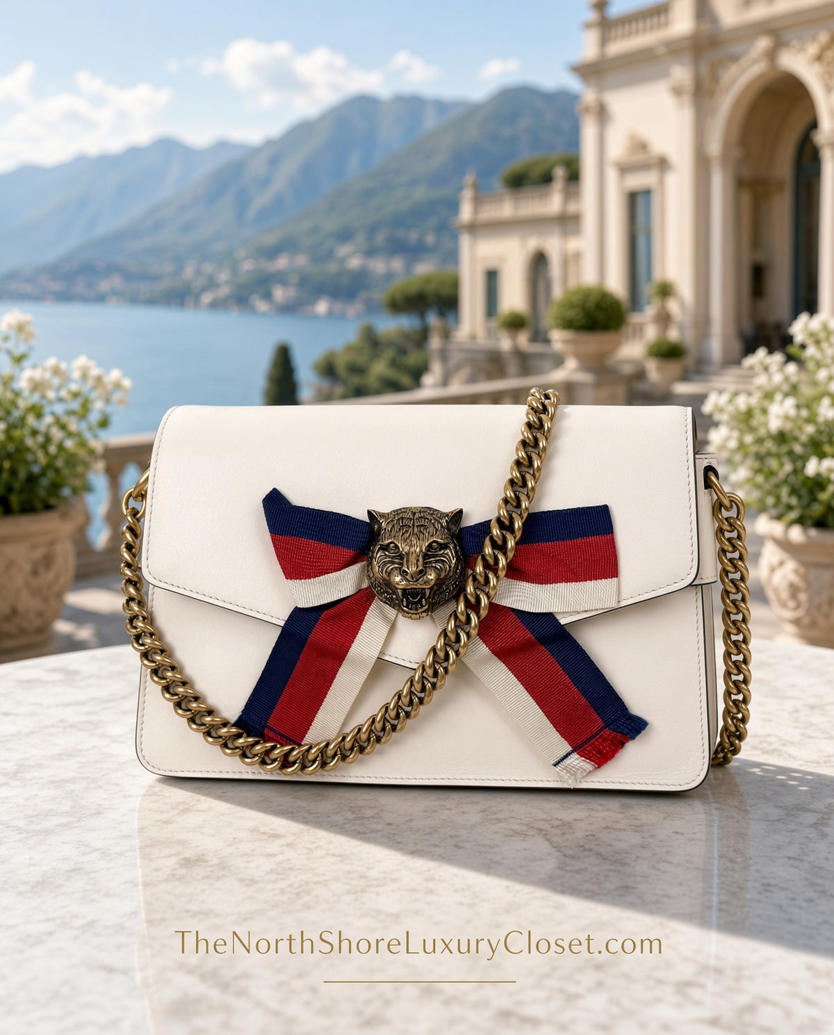 Gucci Nappa Leather Tiger Shoulder Bag