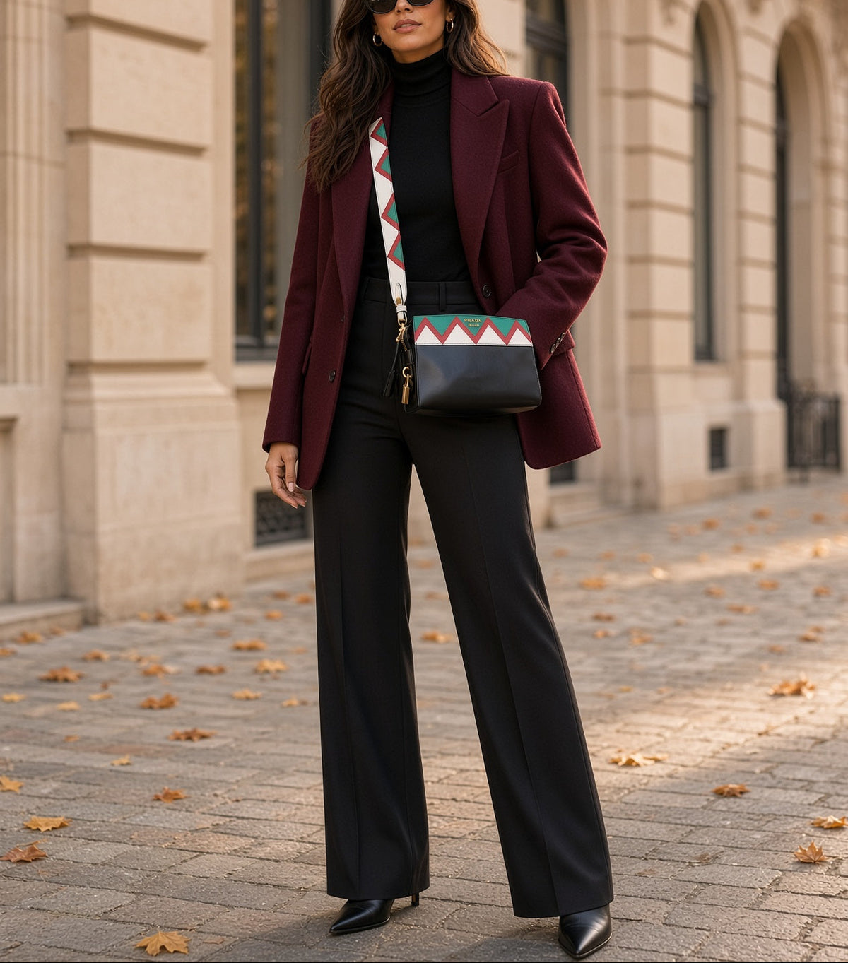 Prada Esplanade Greche Colorblock Leather Crossbody Bag