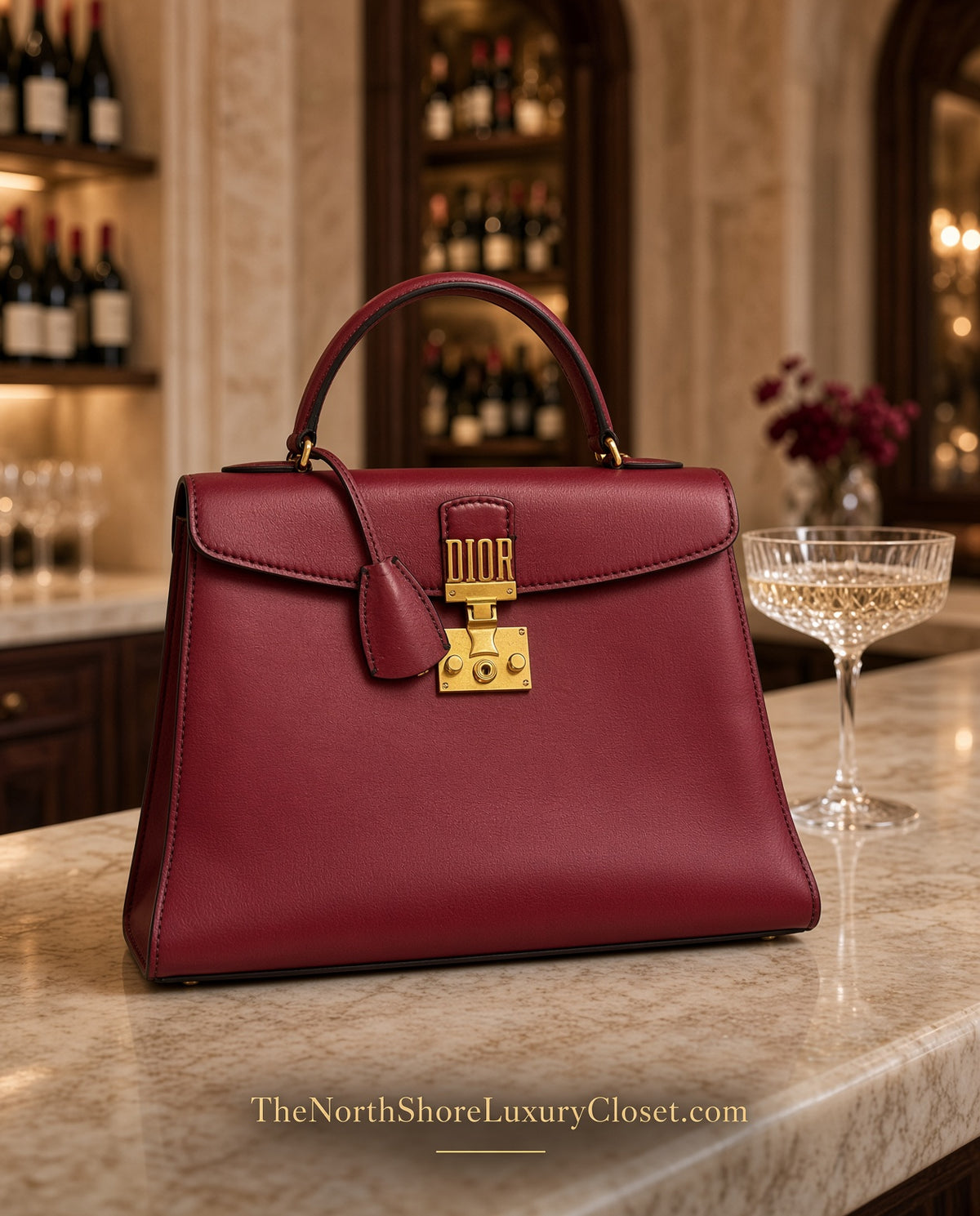 Christian Dior DiorAddict Top Handle Bag – Red Calfskin & Gold-Tone Hardware
