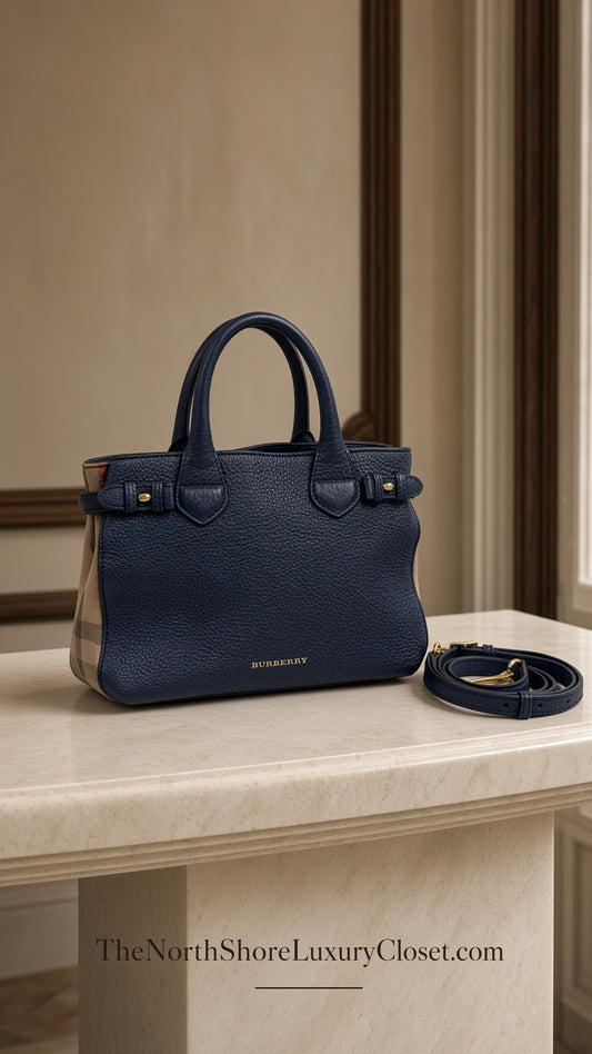 Burberry Banner Top Handle Tote Bag with Crossbody strap