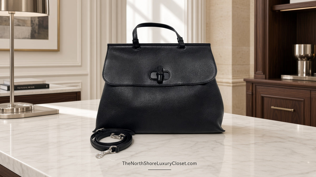 Gucci Cellarius Calfskin Large Bamboo Top Handle Bag