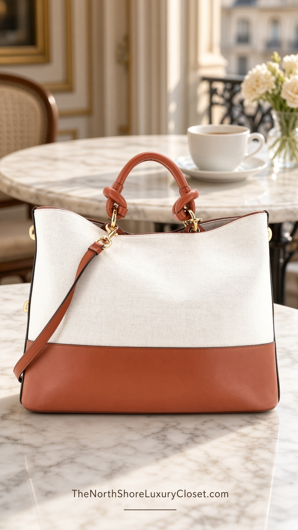 Salvatore Ferragamo Glam Tote Bag Canvas and Leather