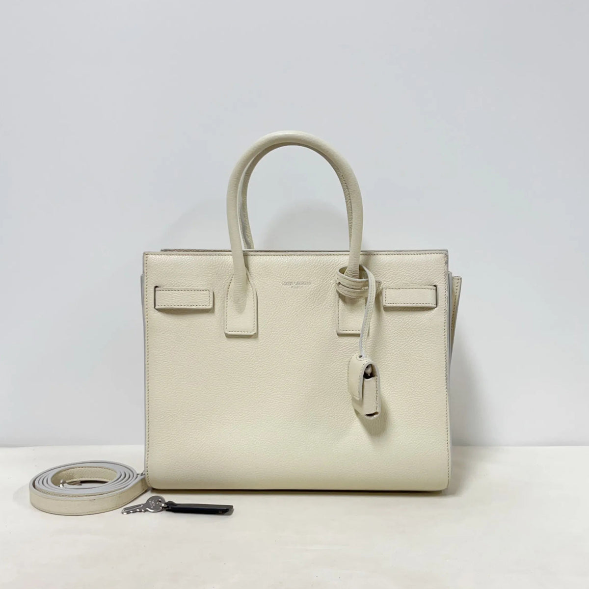 Yves Saint Laurent YSL Sac De Jour with Strap - Ivory