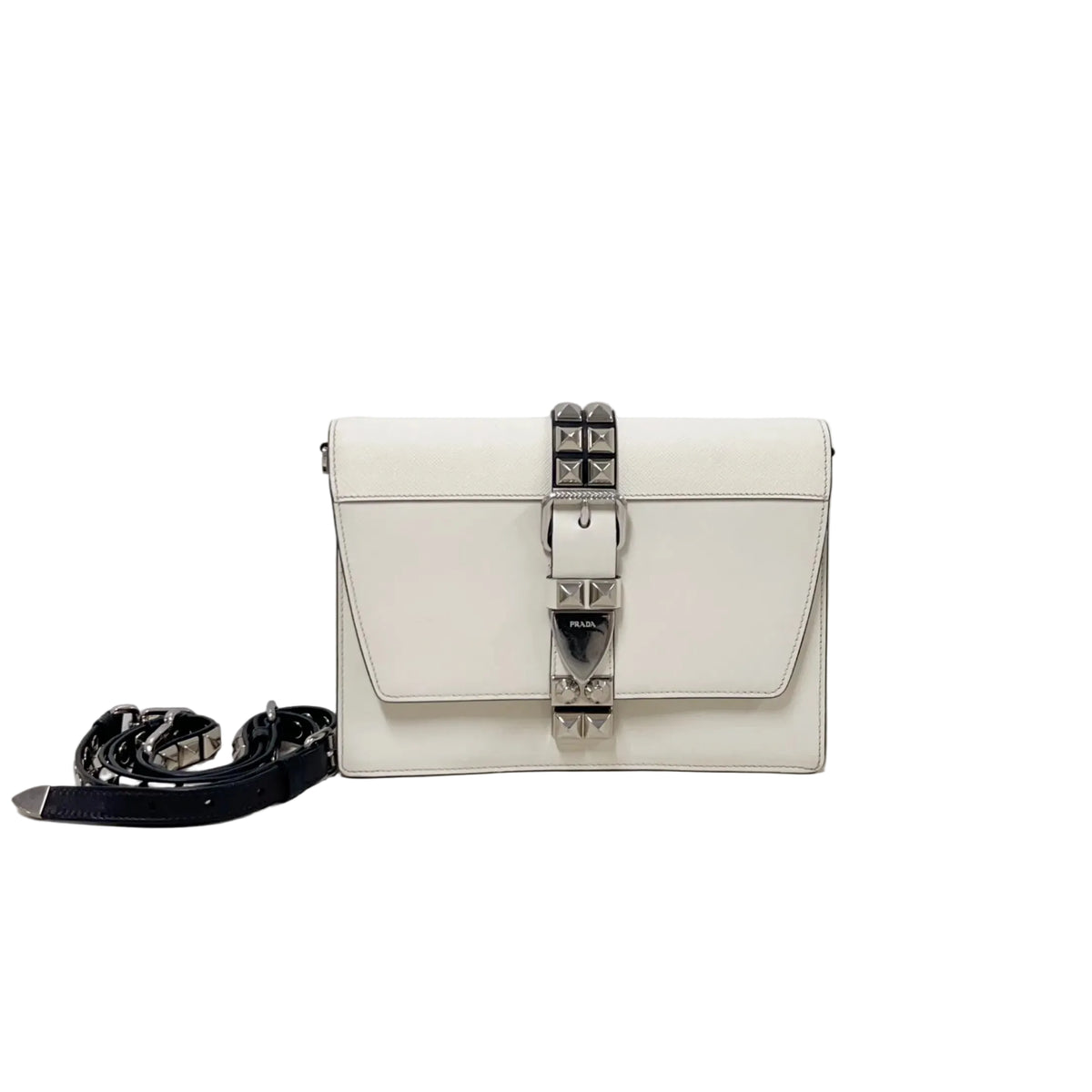 Prada Studded Calfskin Elektra Small Shoulder Bag