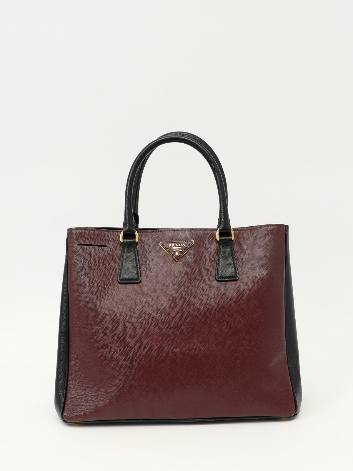 Prada Bibliothèque Saffiano Leather Tote – Bordeaux & Black - additional view 9