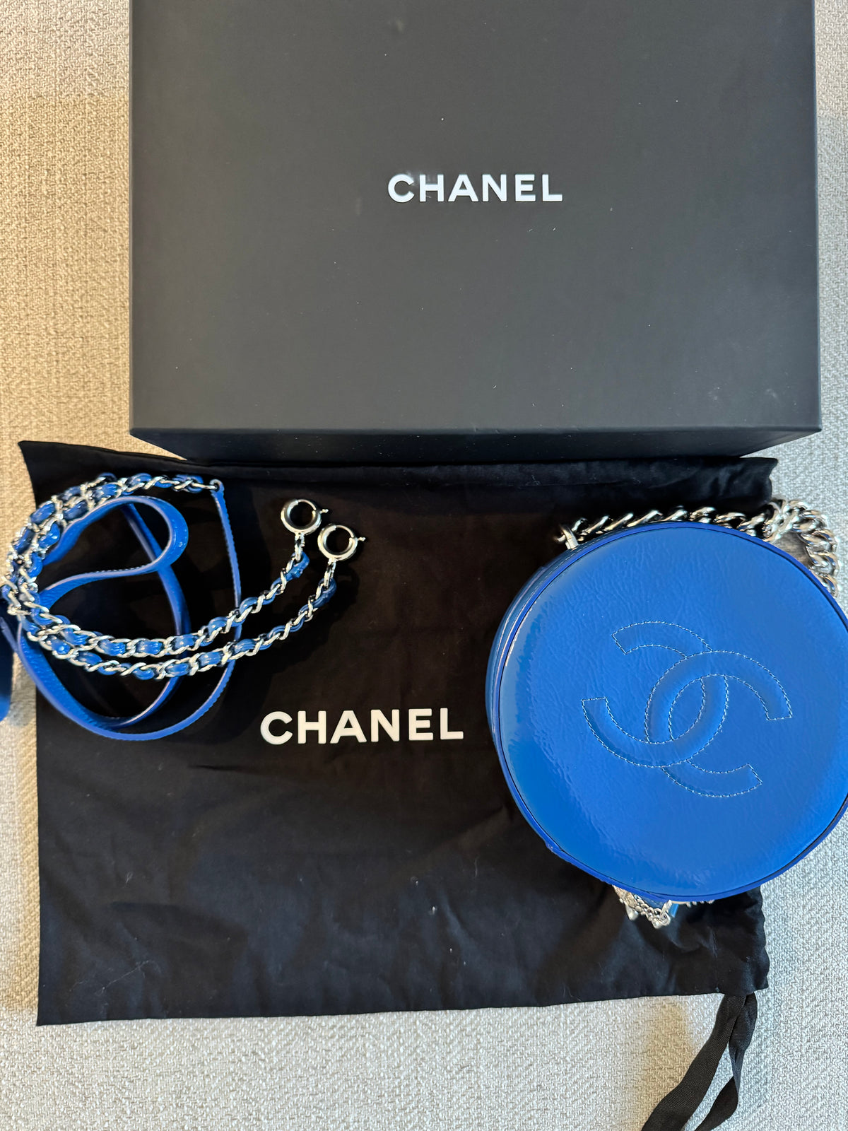 Chanel Round As Earth Bag With Box and Dust Bag- Blue