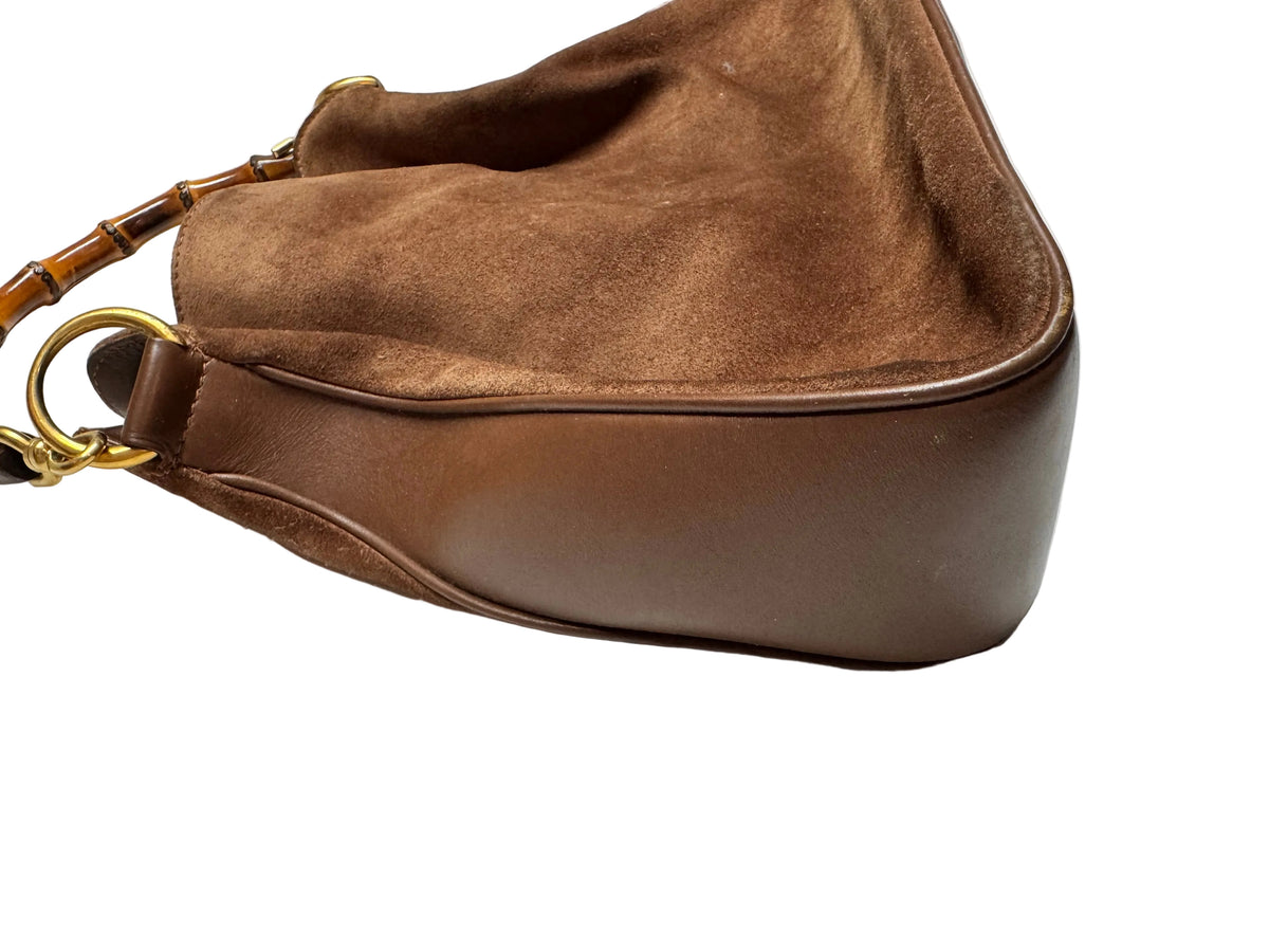 Vintage Gucci Bamboo Suede Hobo Bag - additional view 4