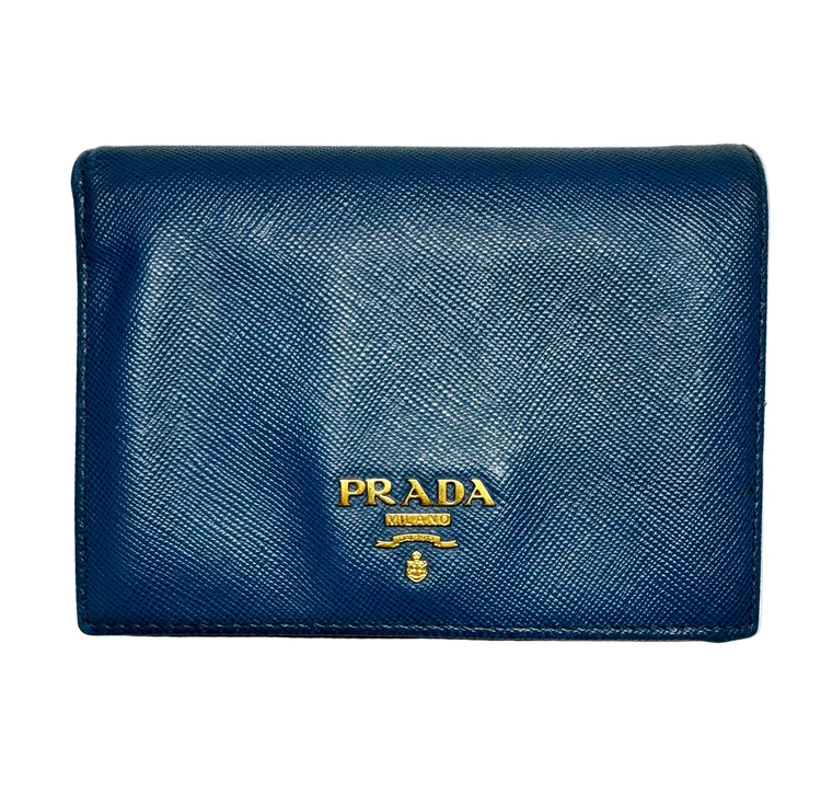 Prada Saffiano Metal Compact Wallet