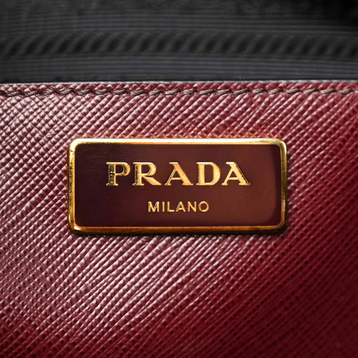 Prada Bibliothèque Saffiano Leather Tote – Bordeaux & Black - additional view 4