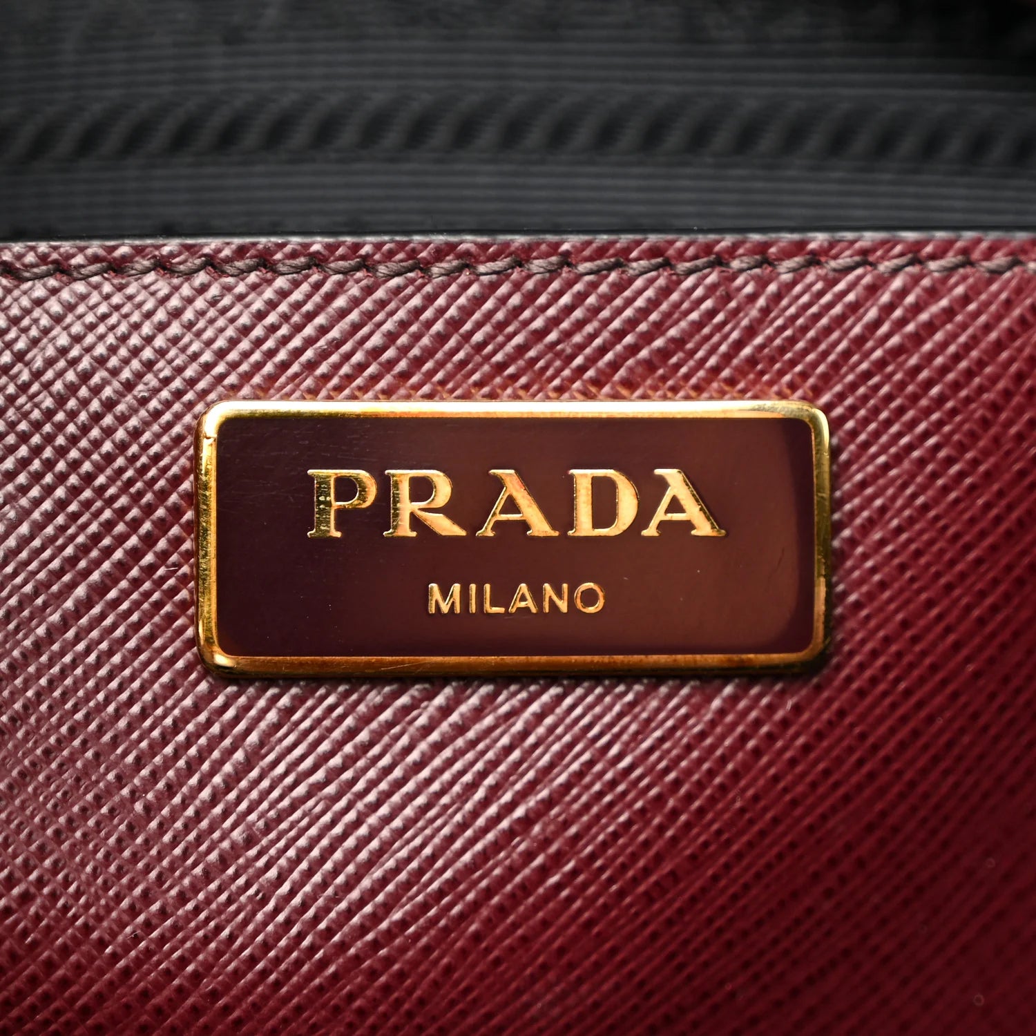 Prada Bibliothèque Saffiano Leather Tote – Bordeaux & Black - additional view 4