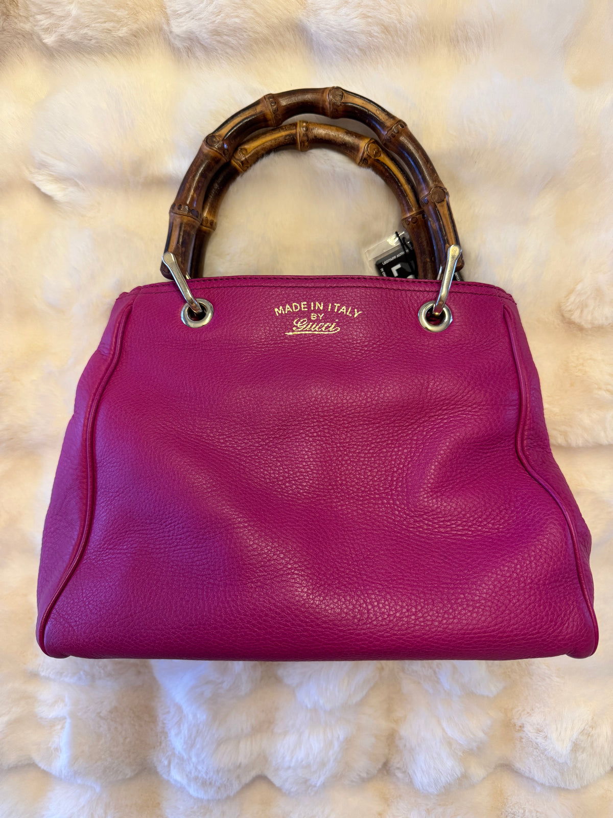 Vintage Gucci Small Calfskin Bamboo Shopper Satchel - additional view 3