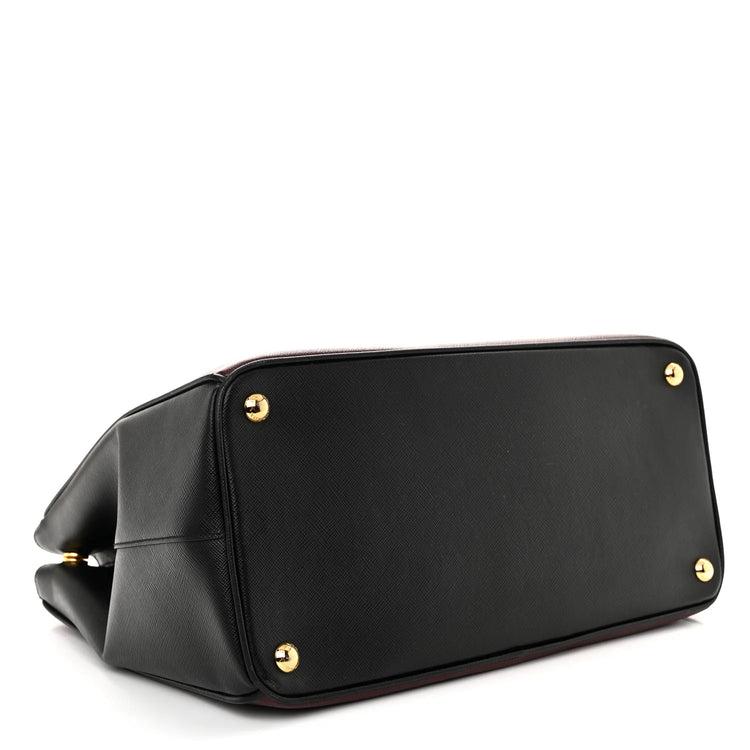 Prada Bibliothèque Saffiano Leather Tote – Bordeaux & Black - additional view 3