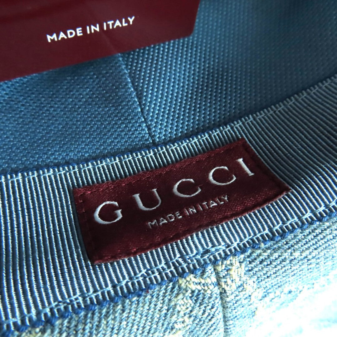 Gucci 2025 model 836220 Horsebit hardware leather GG pattern Bob denim hat - additional view 5