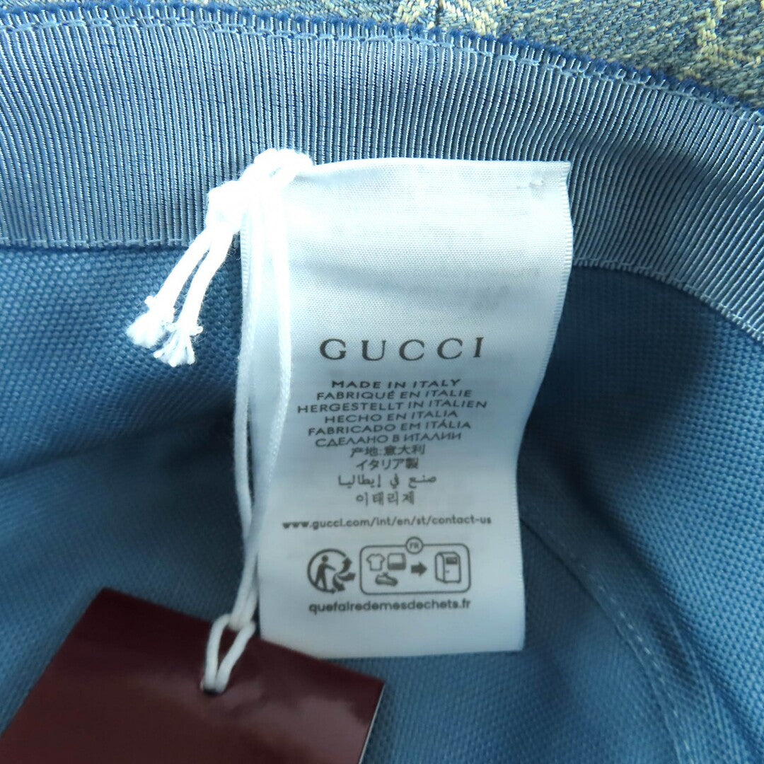 Gucci 2025 model 836220 Horsebit hardware leather GG pattern Bob denim hat - additional view 7