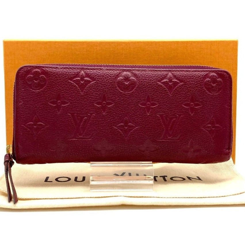 Louis Vuitton Portefeuille Clemence Monogram Empreinte Leather Wallet, Bordeaux