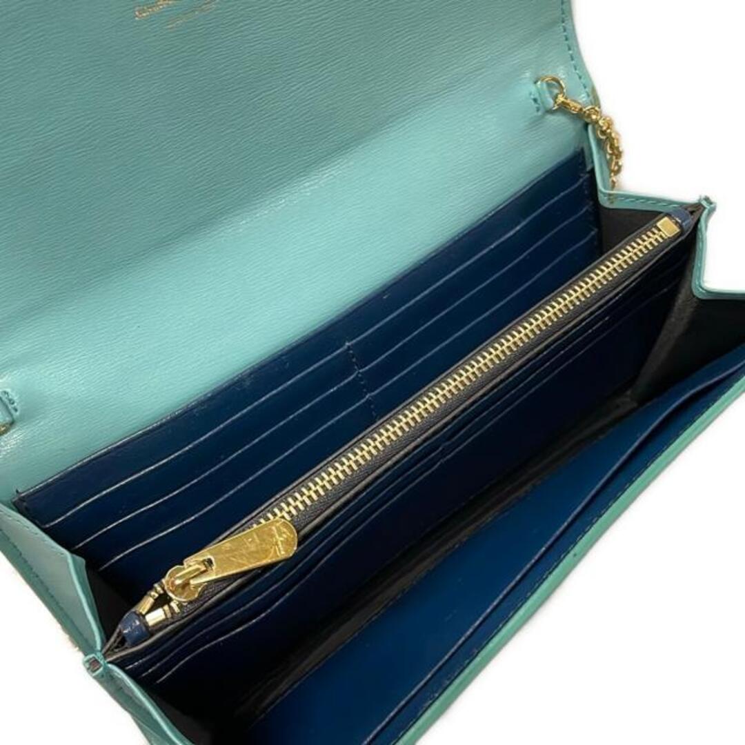 Salvatore Ferragamo Wallet on Chain Ganchocity Teal Light Green Calfskin Leather - additional view 4