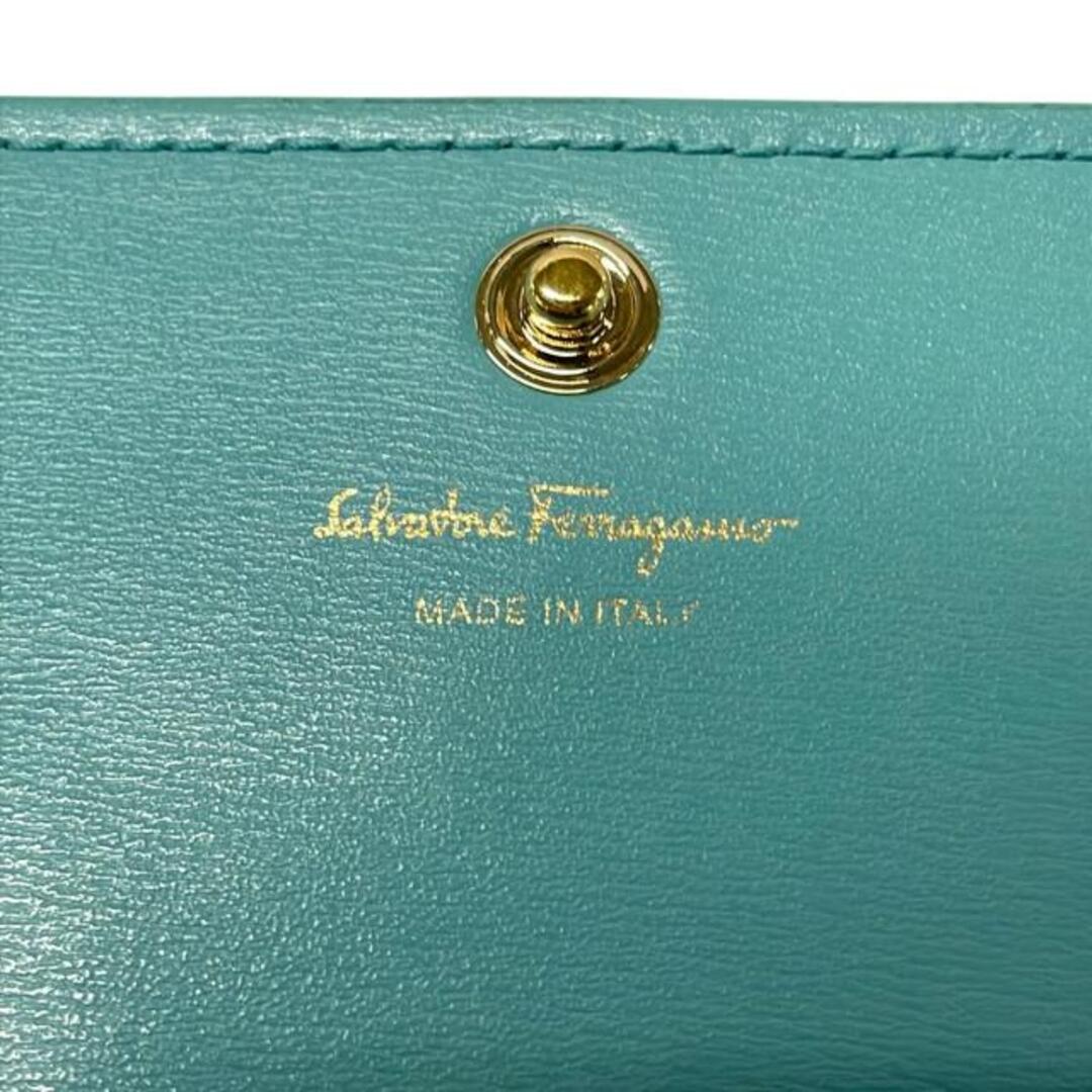 Salvatore Ferragamo Wallet on Chain Ganchocity Teal Light Green Calfskin Leather - additional view 3
