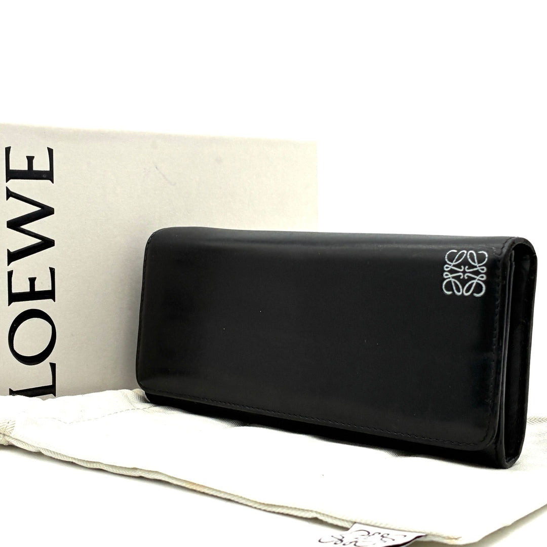 LOEWE Anagram Long Wallet, Flap Closure