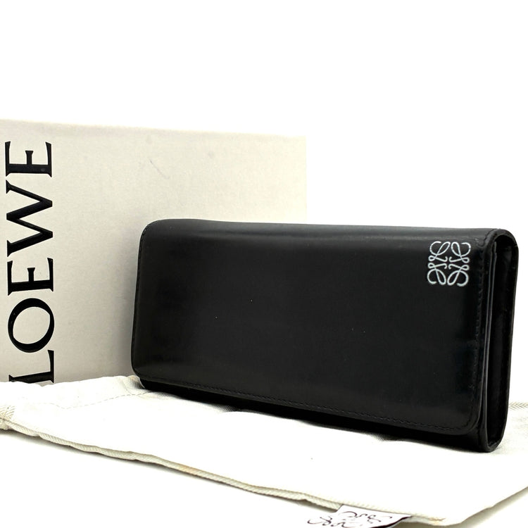 LOEWE Anagram Long Wallet, Flap Closure