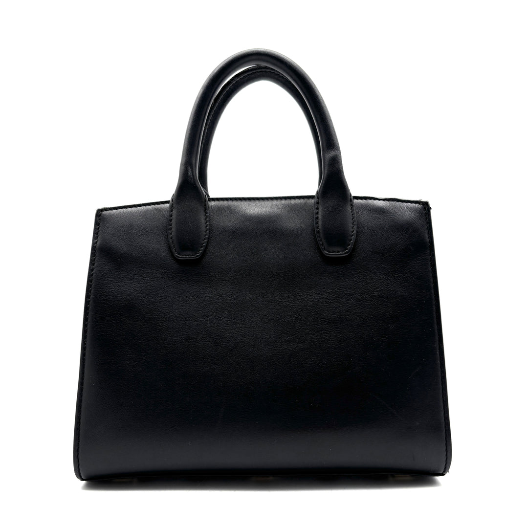 Ferragamo Studio Box Black Mini Leather Top-Handle Bag - additional view 5