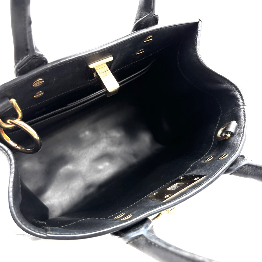 Ferragamo Studio Box Black Mini Leather Top-Handle Bag - additional view 7