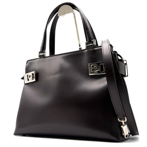 Salvatore Ferragamo Brown Top Handle Tote Brown With Crossbody Strap
