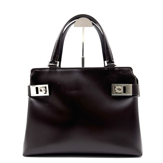 Salvatore Ferragamo Brown Top Handle Tote Brown With Crossbody Strap