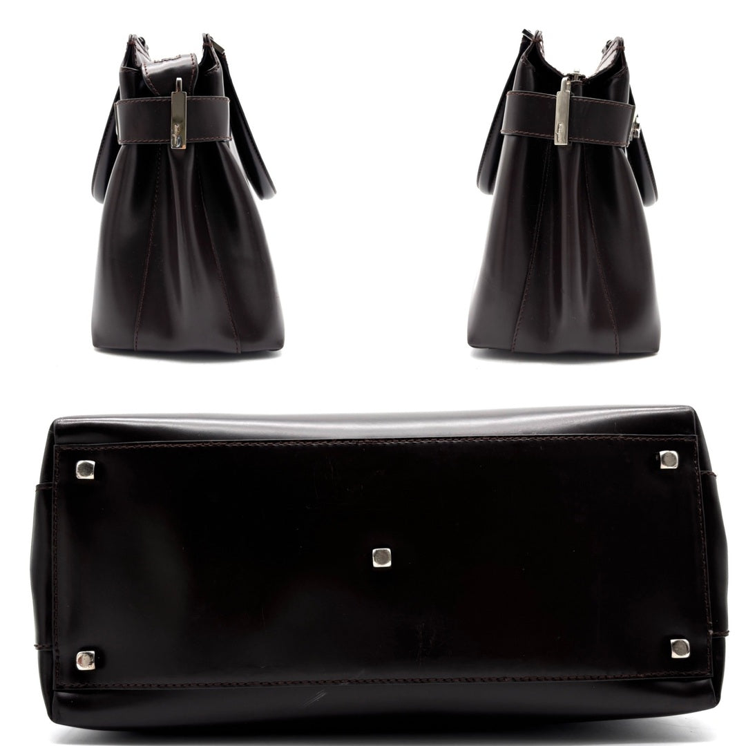 Salvatore Ferragamo Brown Top Handle Tote Brown With Crossbody Strap