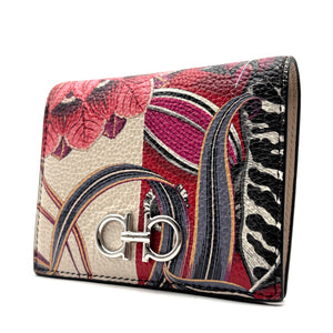 Salvatore Ferragamo Multicolor Printed Gancini Compact Wallet
