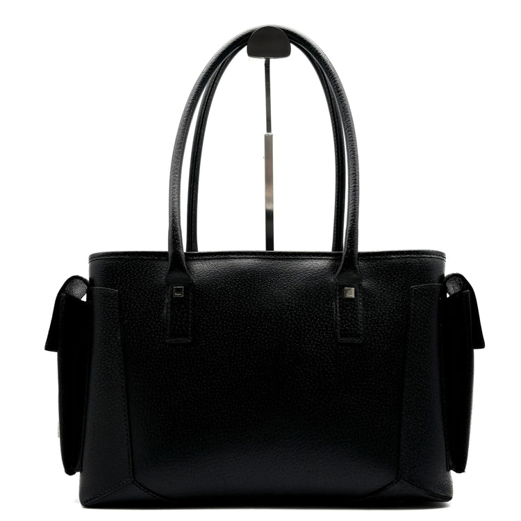 Ferragamo Vintage Leather Black Tote with Side Pockets - additional view 4