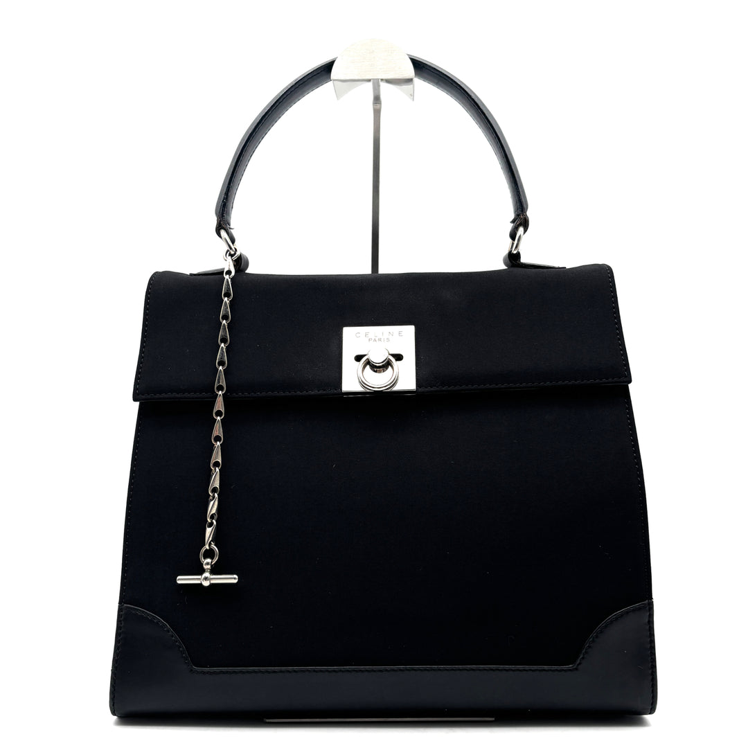 Vintage RARE Céline Black Top Handle Bag with Silver-Tone Turn-Lock - additional view 2