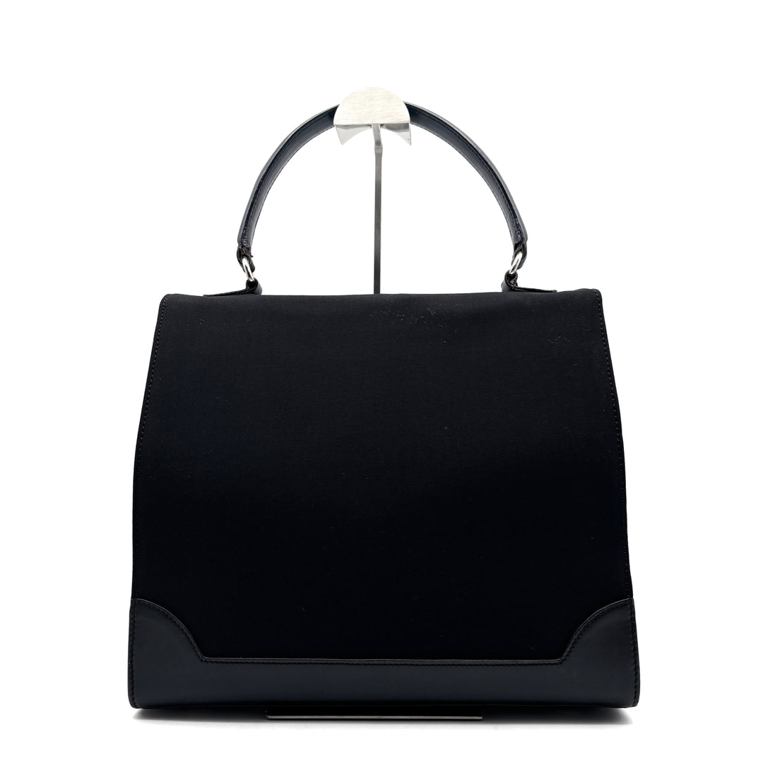 Vintage RARE Céline Black Top Handle Bag with Silver-Tone Turn-Lock - additional view 3