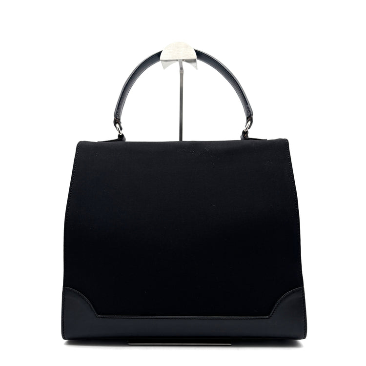 Vintage RARE Céline Black Top Handle Bag with Silver-Tone Turn-Lock - additional view 3