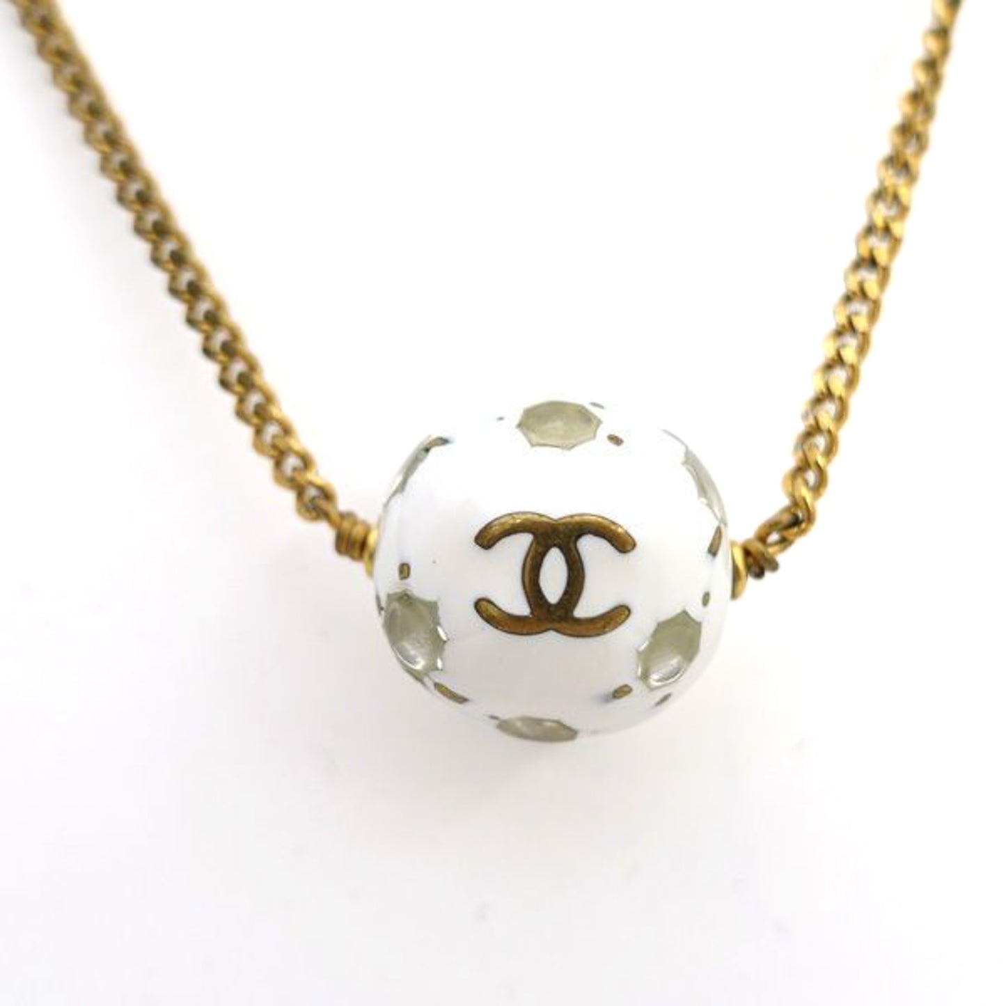Vintage CHANEL by KARL LAGERFELD Soccer Ball Necklace, Spring 1998