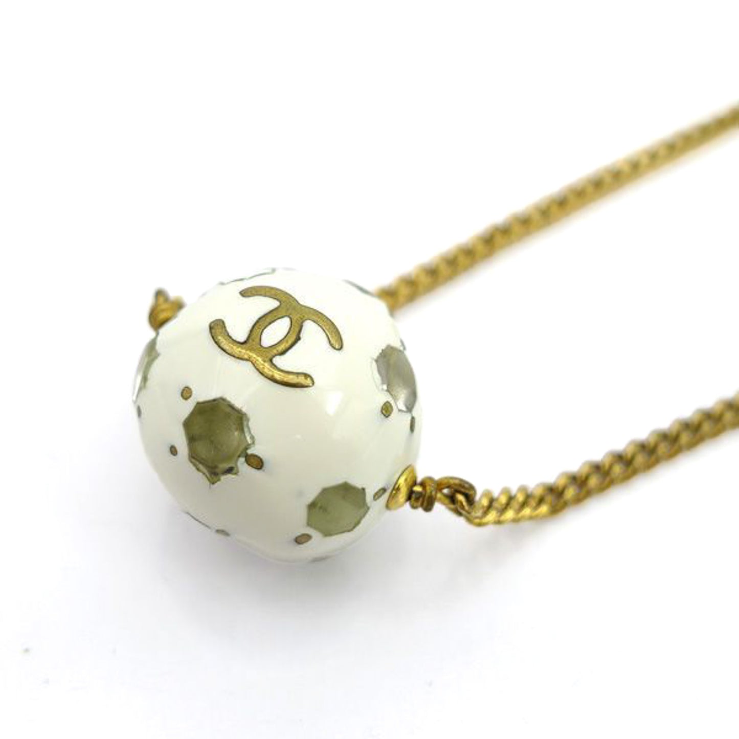 Vintage CHANEL by KARL LAGERFELD Soccer Ball Necklace, Spring 1998 - additional view 2