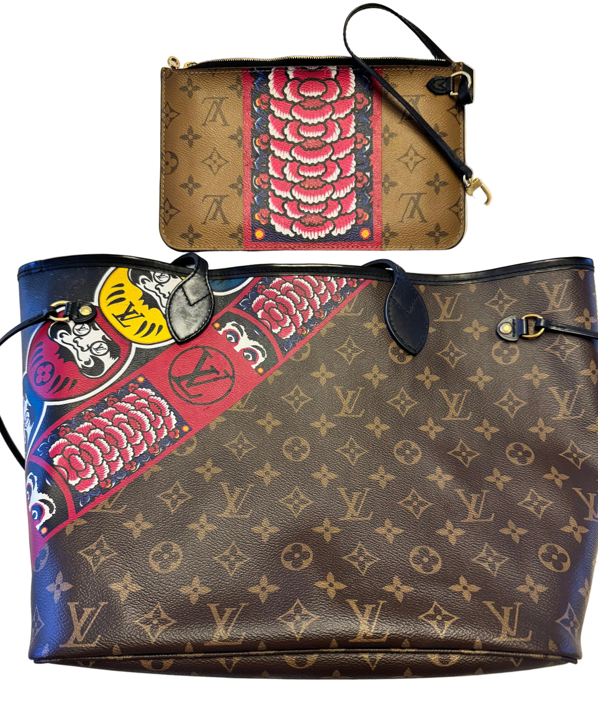 Louis Vuitton Kabuki Neverfull MM tote w/ matching Pochette - additional view 2